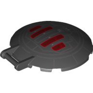 Dish 6 x 6 Inverted - No Studs with Handle with Tie Fighter Print (75179-1) (Black)