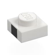 Plate 1 x 1 with Black Square Print (White)