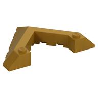 Brick Wedged, Sloped 45° 6 x 8 with Pointed Cutout (Pearl Gold)