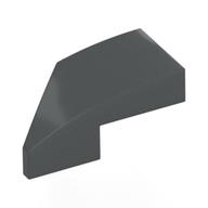 Brick Wedged, Curved 2 x 1 with Stud Notch Right (Dark Bluish Gray)