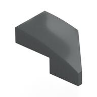 Brick Wedged, Curved 2 x 1 with Stud Notch Left (Dark Bluish Gray)
