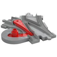 Duplo Train Track Switcher with Red Switch (Light Bluish Gray)