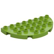 Duplo Plate Round 4 x 8 Semi-Circle (Lime)