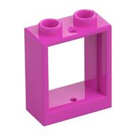 Window 1 x 2 x 2 Flat Front (Dark Pink)
