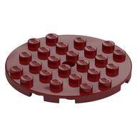 Plate Round 6 x 6 with Hole (Dark Red)
