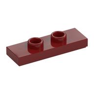 Plate Special 1 x 3 with 2 Studs with Groove and Inside Stud Holder (Jumper) (Dark Red)