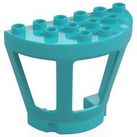 Duplo Airport Tower Wall (Half) with 3 Windows (Medium Azure)