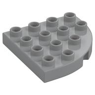 Duplo Plate Round Corner 4 x 4 (Light Bluish Gray)