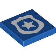Tile 2 x 2 with Police Badge Print (Blue)