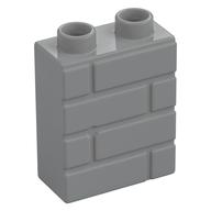 Duplo Brick 1 x 2 x 2 Brick Effect (Light Bluish Gray)
