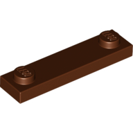 Plate Special 1 x 4 with 2 Studs, 3 Bottom Tubes (Reddish Brown)