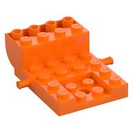 Vehicle Base, Carriage 4 x 6 x 1 2/3 with Wheel Clip Pins (Orange)
