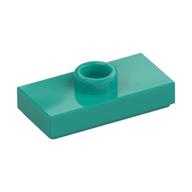 Plate Special 1 x 2 with 1 Stud with Groove and Inside Stud Holder (Jumper) (Dark Turquoise)