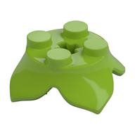 Plant, Leaves, Round 2 x 2 x 2/3 with + Axle Hole and 4 Leaf Extensions (Lime)