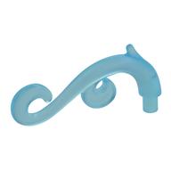 Curled Decorative Ornament / Plant Vine with Bar (Trans-Light Blue)
