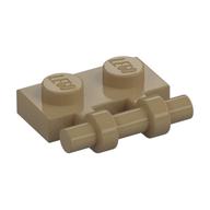 Plate Special 1 x 2 Side Handle [Free Ends] (Dark Tan)
