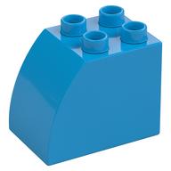 Duplo Brick 2 x 3 x 2 with Curved Top (Dark Azure)