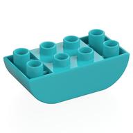 Duplo Brick 2 x 4 Curved Bottom (Medium Azure)