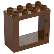 Duplo Door / Window Frame Flat Front Surface, Completely Open Back (Reddish Brown)