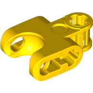 Technic Axle Connector 2 x 3 with Ball Socket, Open Lower Axle Holes (Yellow)