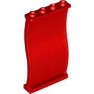 Wall Panel 1 x 4 x 6 Curved Vertically (Red)