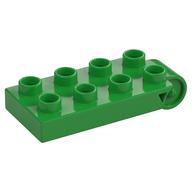 Duplo Plate 2 x 5 with 8 Studs and Hinge (Bright Green)