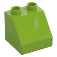 Duplo Brick 2 x 2 Slope 45° (Lime)