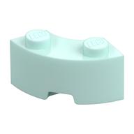 Brick Round Corner 2 x 2 Macaroni with Stud Notch and Reinforced Underside [New Style] (Light Aqua)