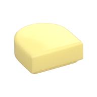 Tile Round 1 x 1 Half Circle (Bright Light Yellow)