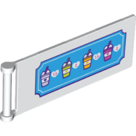 Flag 7 x 3 with Rod with Milkshakes Print (White)
