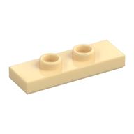 Plate Special 1 x 3 with 2 Studs with Groove and Inside Stud Holder (Jumper) (Tan)
