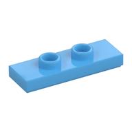 Plate Special 1 x 3 with 2 Studs with Groove and Inside Stud Holder (Jumper) (Medium Blue)