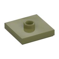 Plate Special 2 x 2 with Groove and Center Stud (Jumper) (Olive Green)