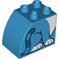 Duplo Brick 2 x 3 x 2 with Curved Top (Dark Azure)