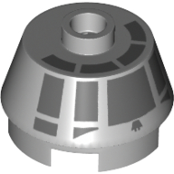 Brick Round 2 x 2 Truncated Cone with Dark Bluish Gray Millennium Falcon Cockpit Print (Light Bluish Gray)