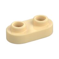 Plate Special 1 x 2 Rounded with 2 Open Studs (Tan)