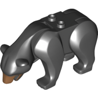 Animal, Bear with 2 Studs on Back and Medium Nougat Muzzle Print (Black)