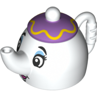 Duplo Teapot with Face Print (Mrs. Potts) (White)