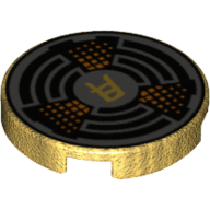 Tile Round 2 x 2 with Speaker Print (Pearl Gold)