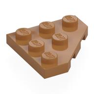 Wedge Plate 3 x 3 Cut Corner (Medium Nougat)