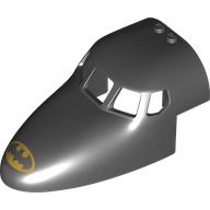 Aircraft Fuselage Curved Forward 6 x 10 Top with Yellow Batman Logo (Black)