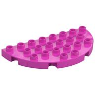 Duplo Plate Round 4 x 8 Semi-Circle (Dark Pink)
