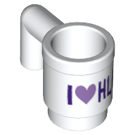 Equipment Cup / Mug with Black 'I Heart HLC' Print (White)