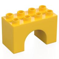 Duplo Brick 2 x 4 x 2 Arch (Yellow)