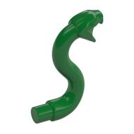 Animal, Snake Head with Open Mouth, Fangs and Curved Neck with Bar (Green)