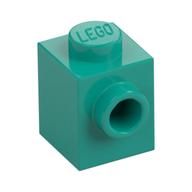 Brick Special 1 x 1 with Stud on 1 Side (Dark Turquoise)