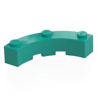 Brick Round Corner 4 x 4 Macaroni Wide with 3 Studs (Dark Turquoise)