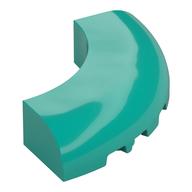 Brick Round Corner 5 x 5 x 1 Curved, Bottom Cut Outs, No Studs, 7 Bottom Tubes (Dark Turquoise)