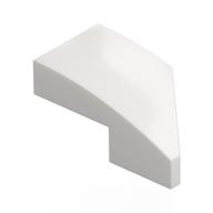 Brick Wedged, Curved 2 x 1 with Stud Notch Left (White)