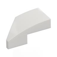 Brick Wedged, Curved 2 x 1 with Stud Notch Right (White)